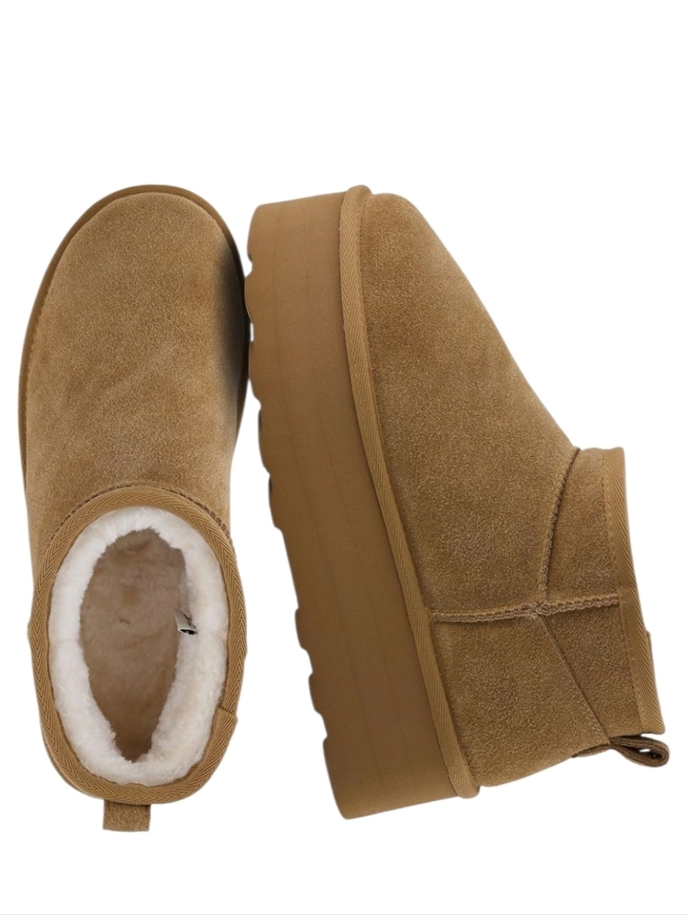 CUSHIONAIRE Hippy Chestnut Brown Suede Platform Ankle Boot